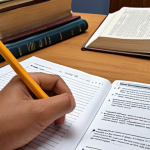 **

A student studying for an agriculture and environmental technology exam. Books, notes, and practice questions are spread out on a desk. Focus on the dedication and effort required to prepare for the written portion of the exam. Realistic study environment.

**