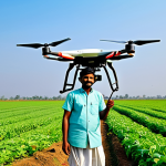 **

"A progressive farmer in rural India, using a drone to monitor his lush green field, fully clothed in traditional Indian attire, appropriate content, safe for work, perfect anatomy, natural proportions, professional photography, high quality. The background shows a clear blue sky and healthy crops. Modest and family-friendly."

**